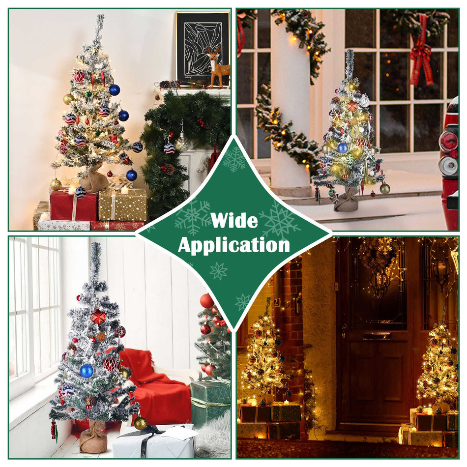 3 ft lit Artificial Mini Christmas tree;  Christmas tree with snow falling;  Use this attractive tree as a festive fall;  winter;  and Christmas decoration in your home or covered outdoor locations.