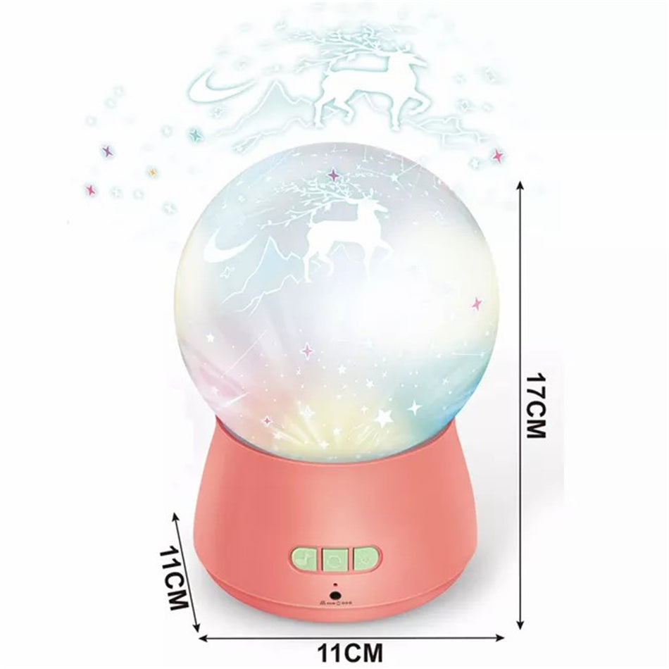 Music Projection Night Light, 360 Degree Rotating Music Projection Night Light Is A Good Helper To Soothe Your Baby To Sleep, Red